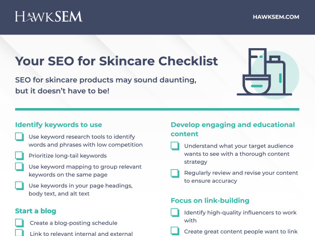Skincare SEO Checklist Cover