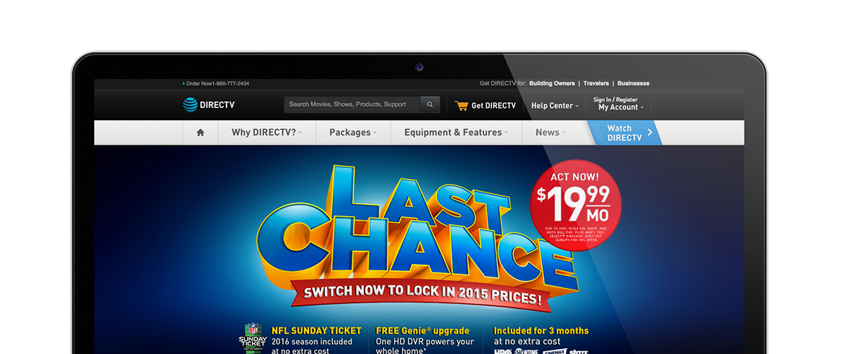 Directv Landing Page Screenshot