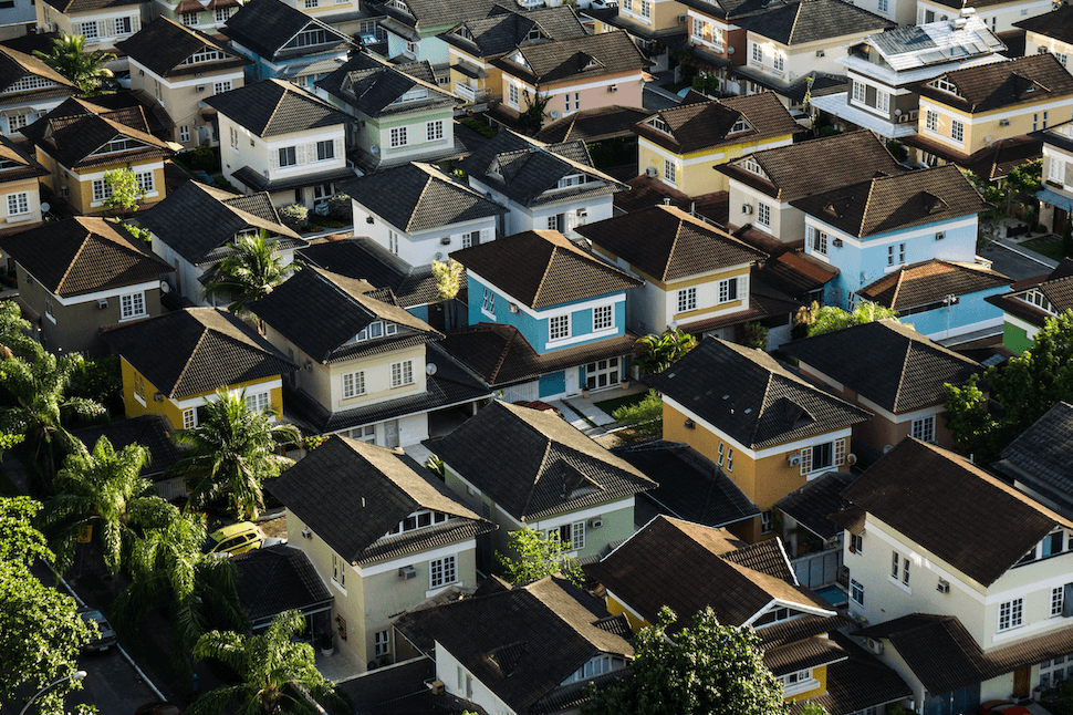 homes from an aerial view