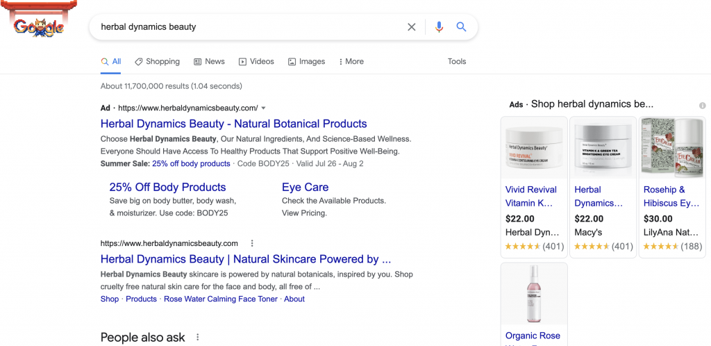 paid search herbal dynamics beauty