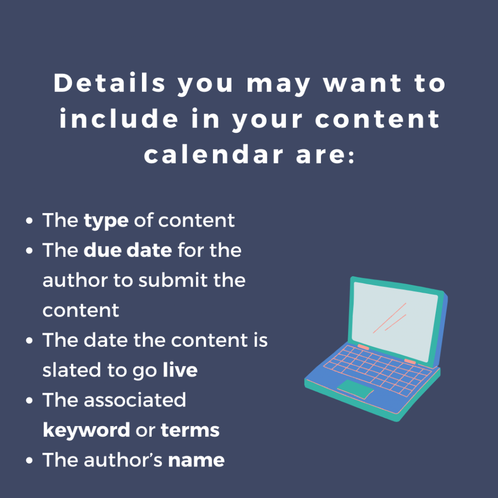 HawkSEM SEO content strategy - content calendar infographic