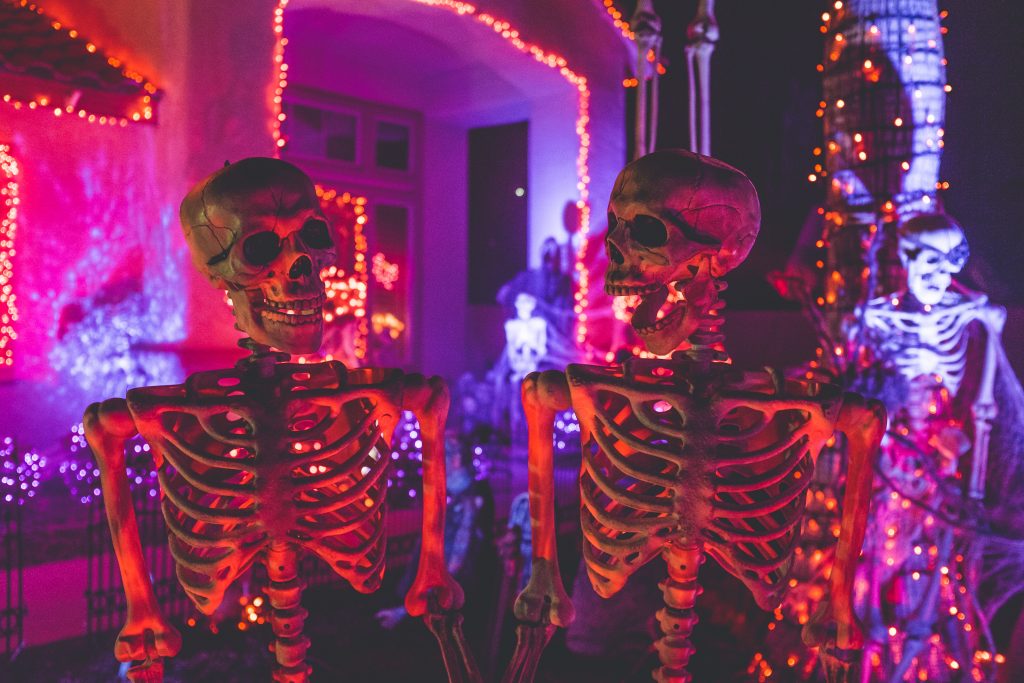 skeletons and neon lights