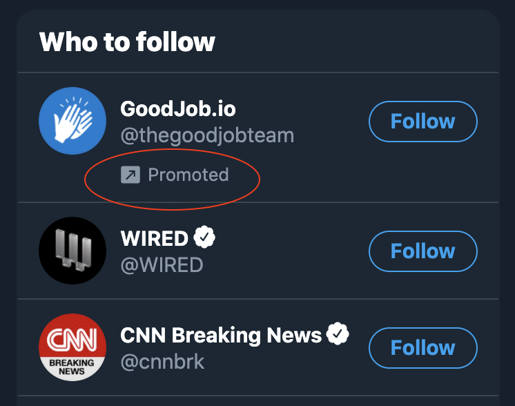 “Who to Follow” section