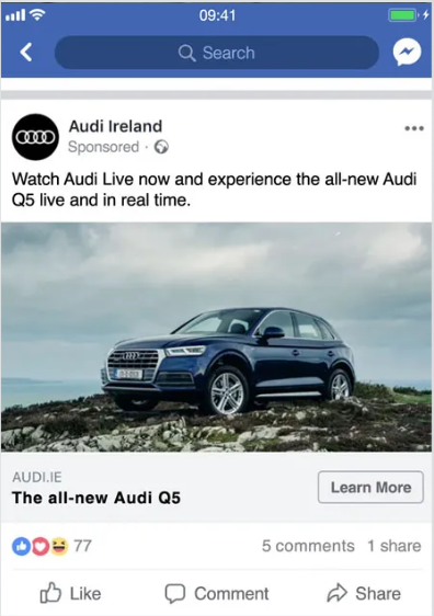 Audi Ireland Facebook Ad