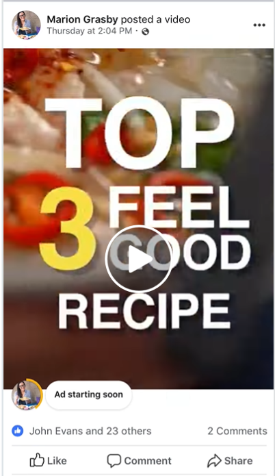 Recipe Video Facebook Ad