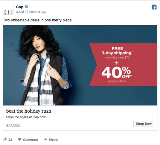 Facebook holiday ad
