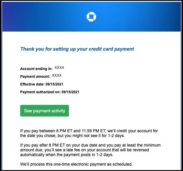 chase payment email
