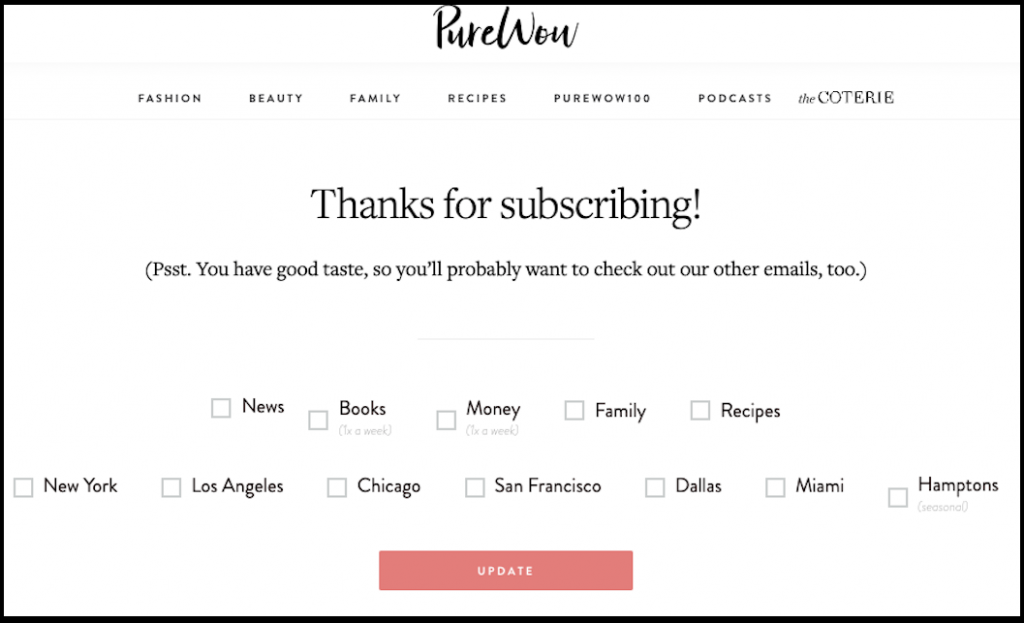 purewow preferences email