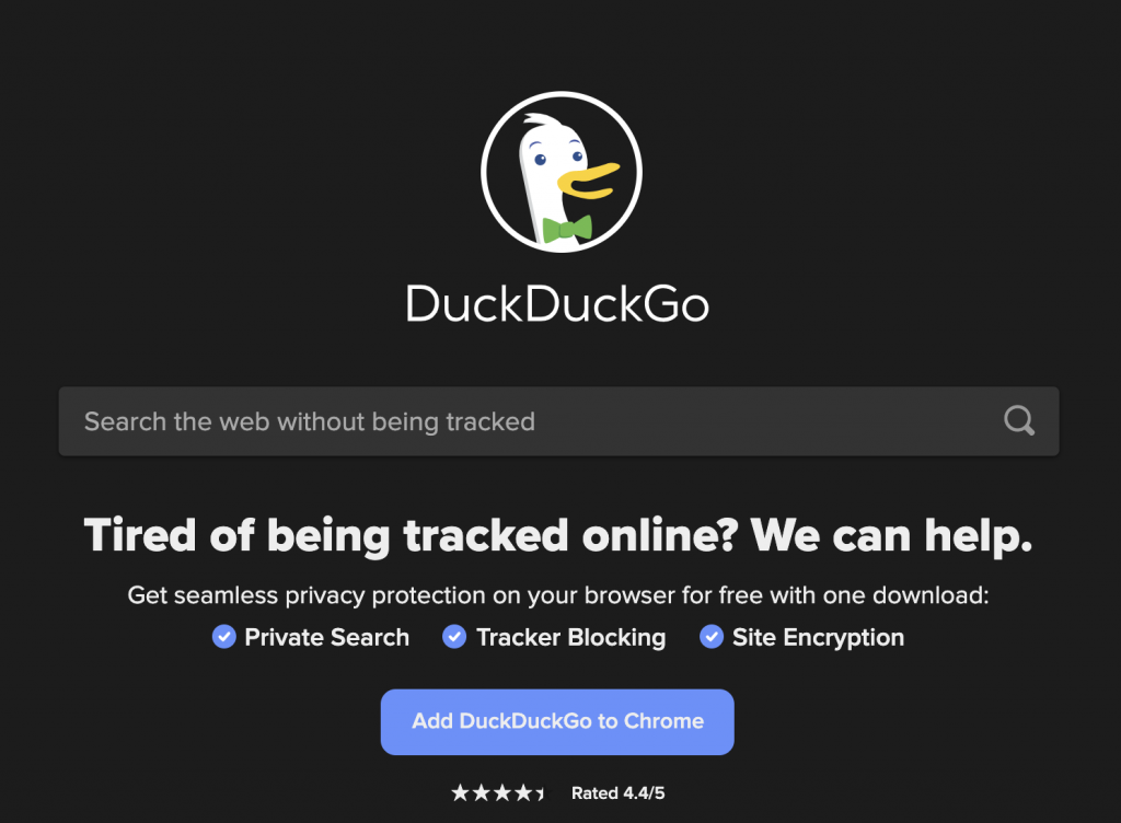 duckduckgo homepage