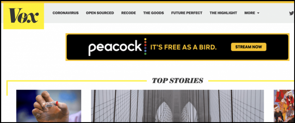 peacock ad on vox