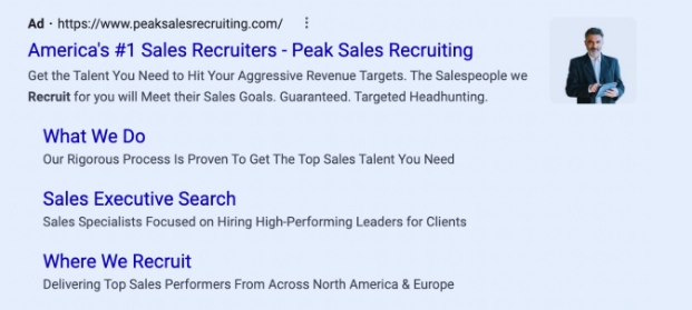 peak sales recruiting search ad