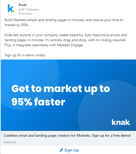 Knak ad offering up to 95% faster time to market