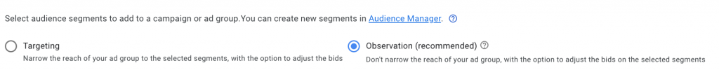 google ads tagging vs observation