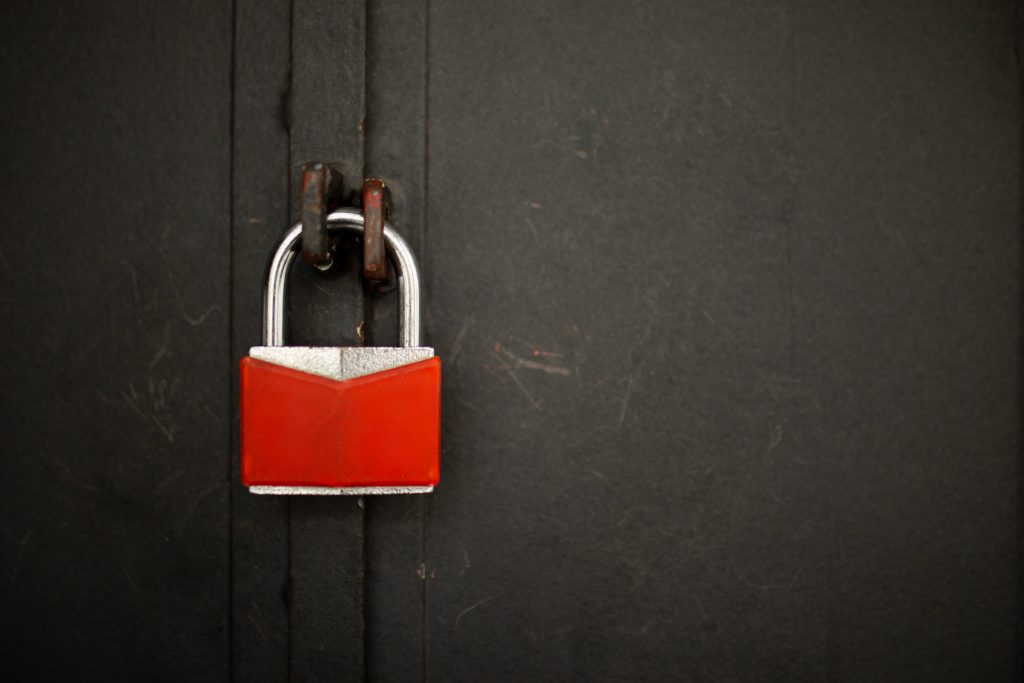 lock on an iron door