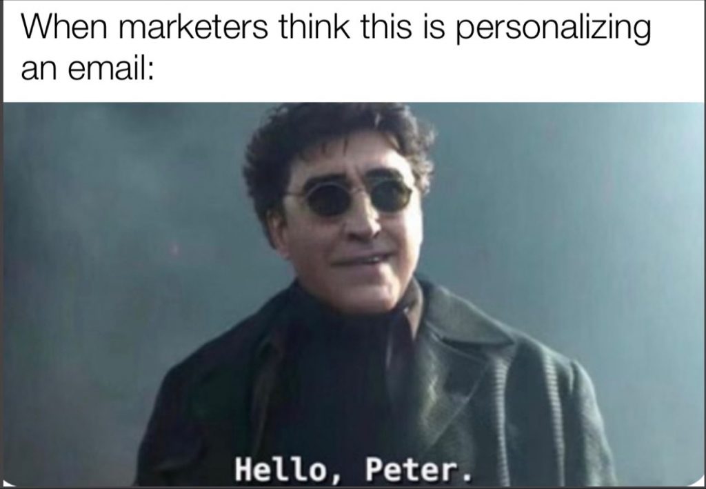 hello peter email personalization