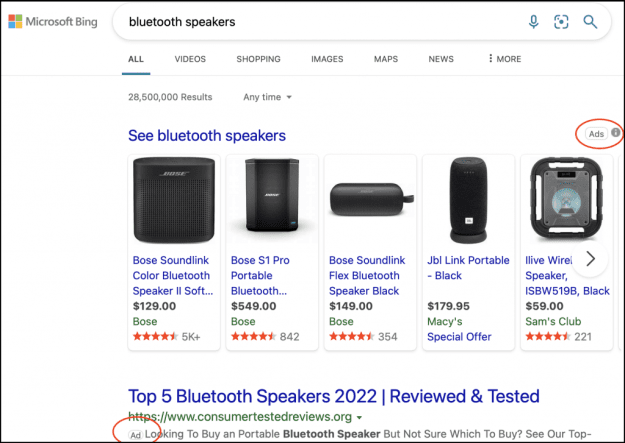 google shopping ads for speakers