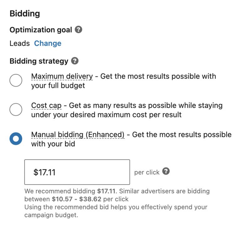 bidding goal