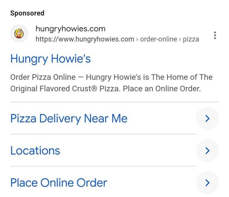 sponsored search result