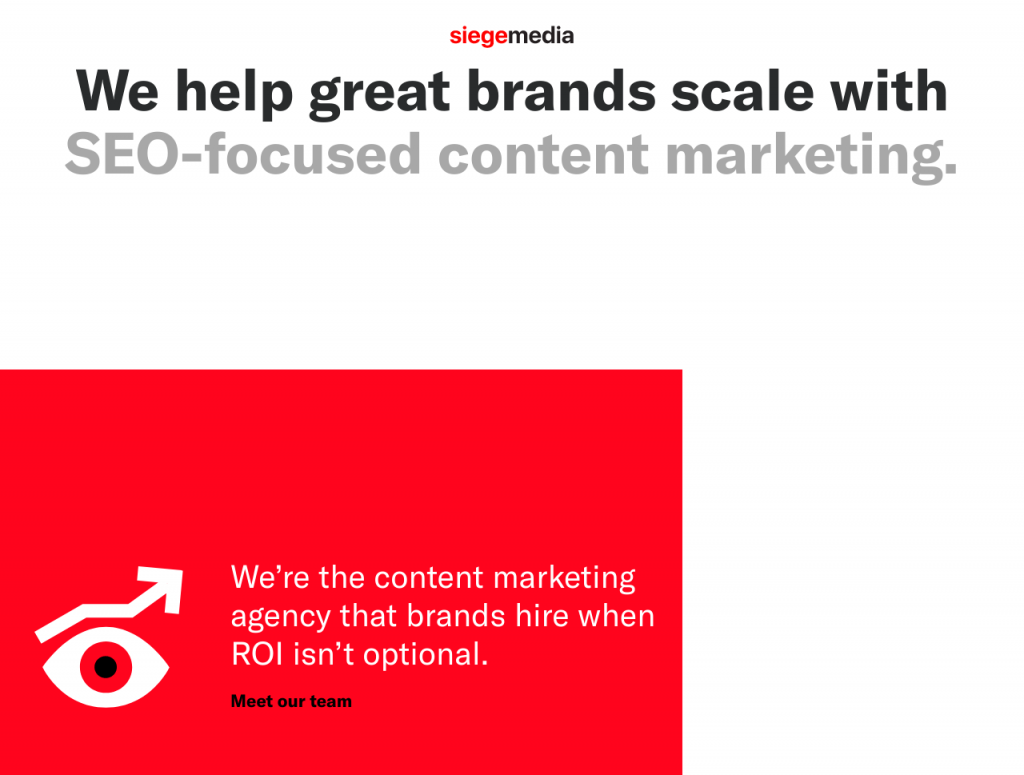 webpage reading: we help great brands scale with SEO-focused content marketing