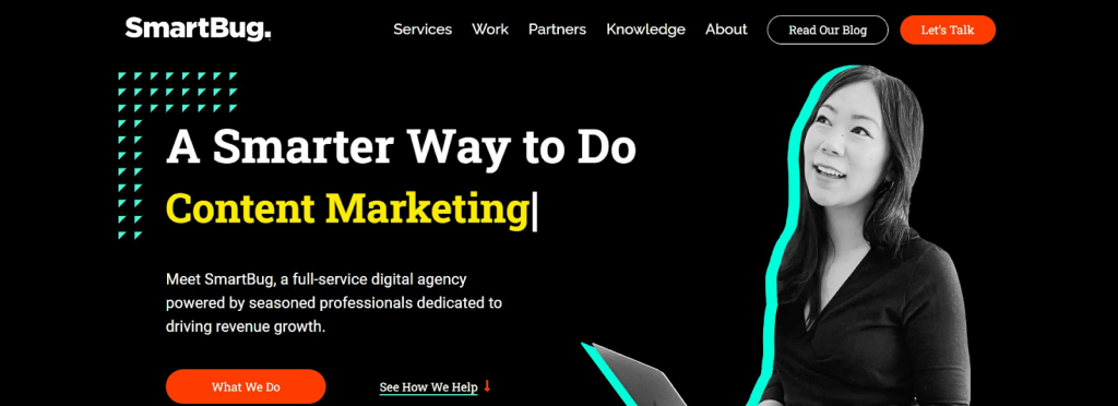 SmartBug homepage reading: A smarter way to do content marketing