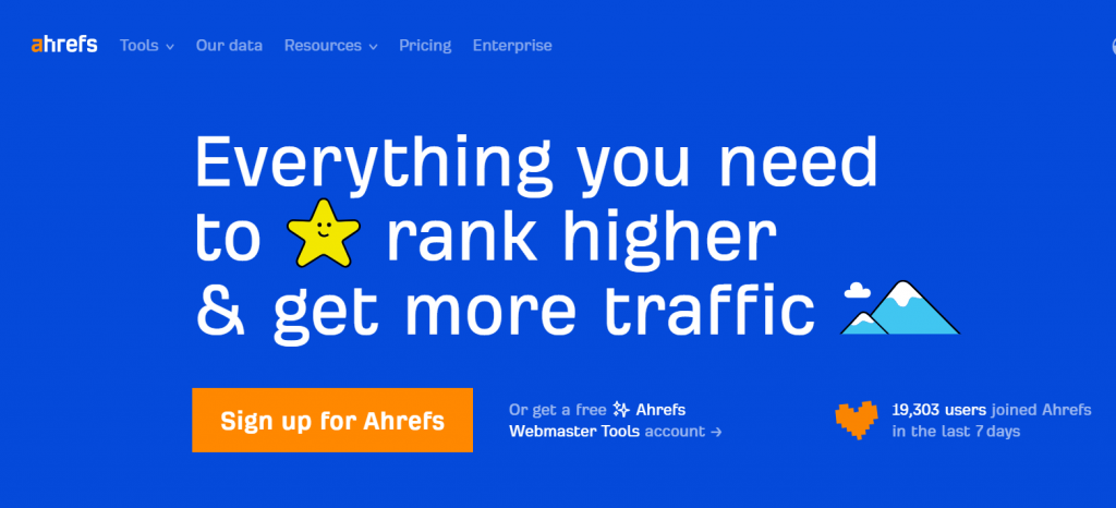Ahref homepage
