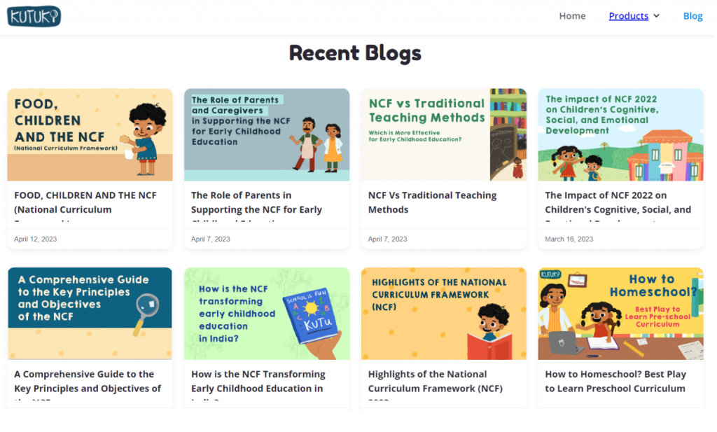 Screenshot of Kutuki blog