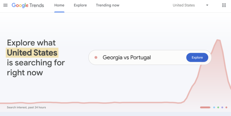 Google Trends topic ideation tool