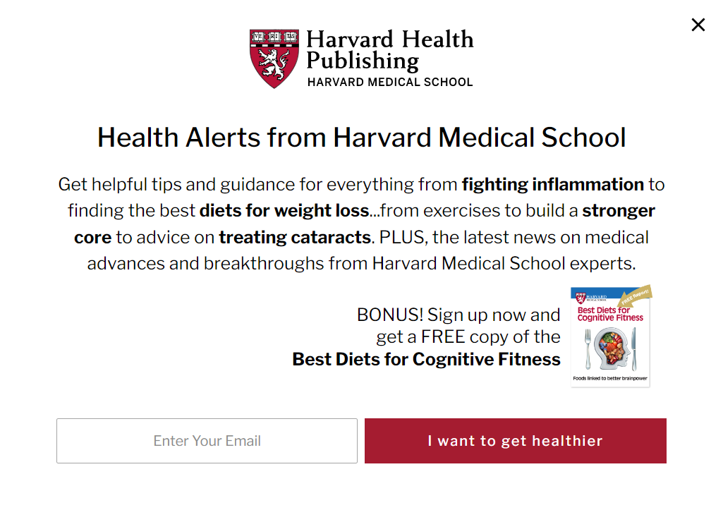 Harvard health Publishing CTA