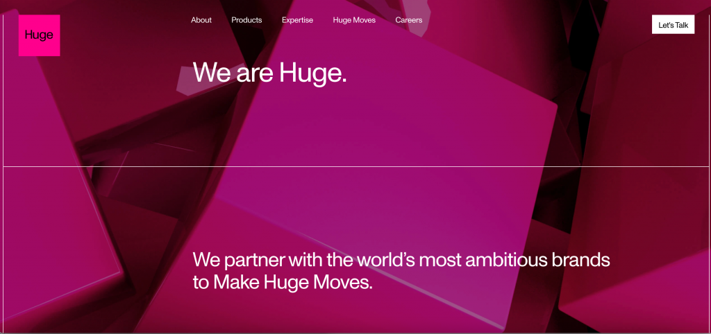 Huge Inc. homepage