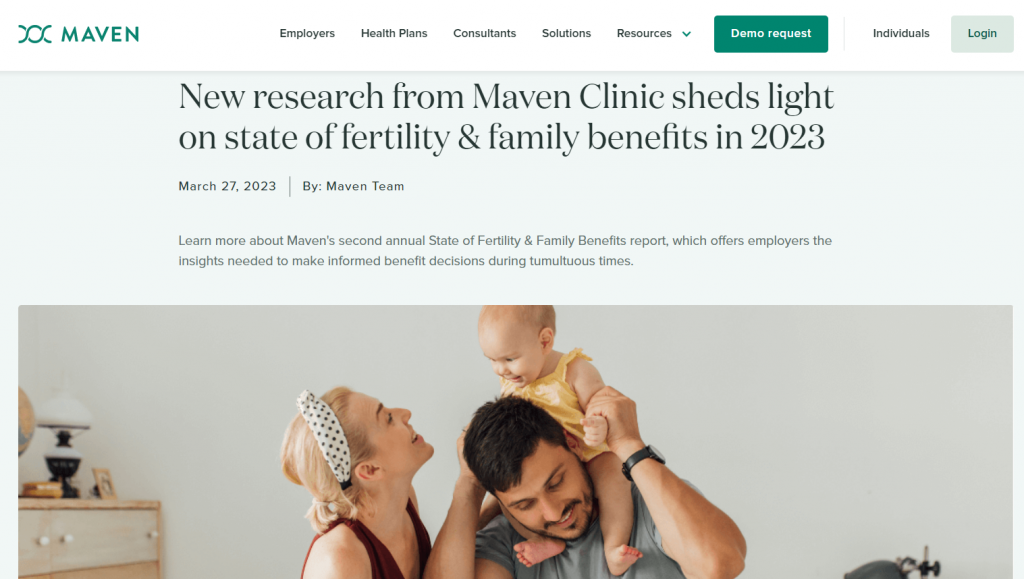 Source: Maven Clinic, Blog post on 2023 State of Fertility and Family Benefits