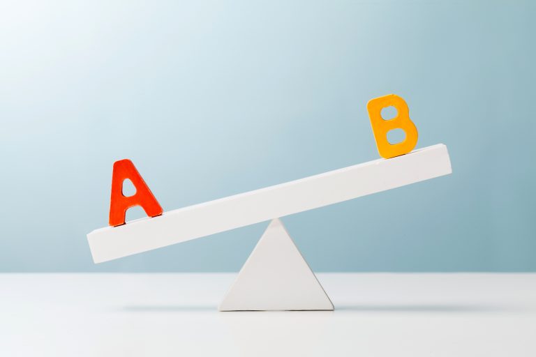 a/b testing scale visual