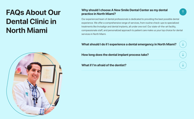 Dentist FAQ page
