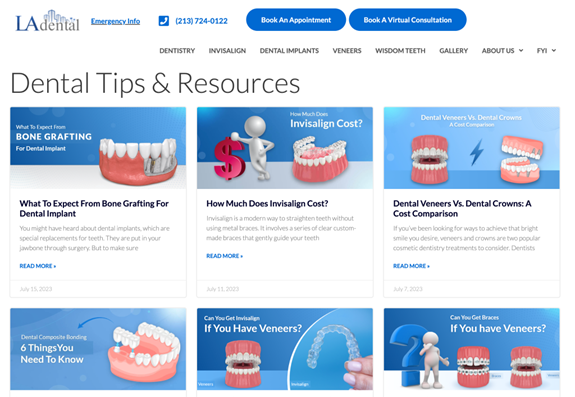 LA Dental Website
