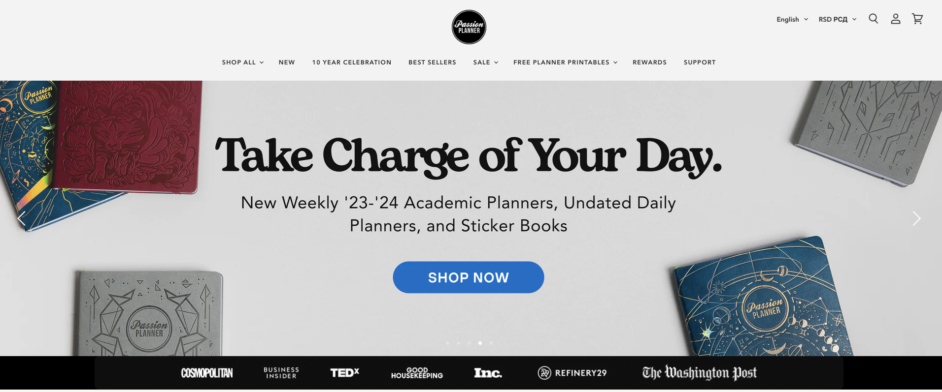 Passion Planner ecommerce landing page example