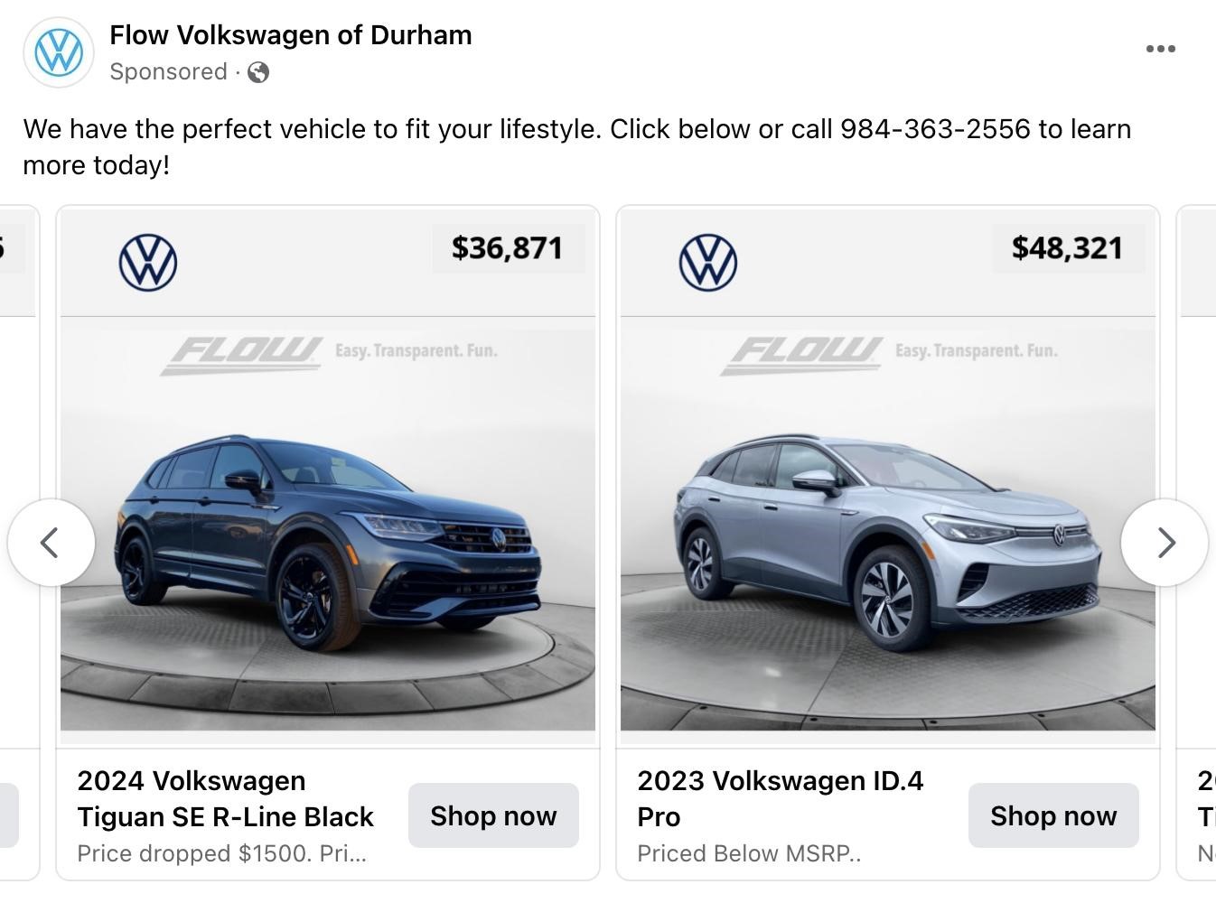 Automotive dynamic product ads