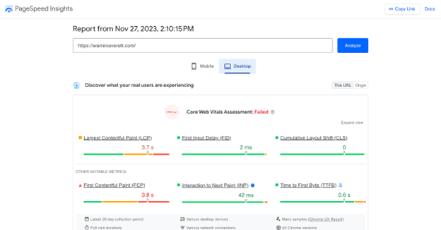  PageSpeed Insights