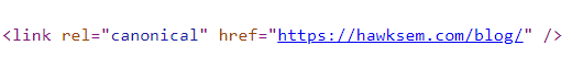 Example of a canonical tag