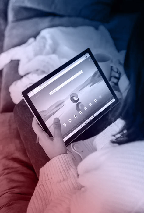 Woman Holding Microsoft Tablet