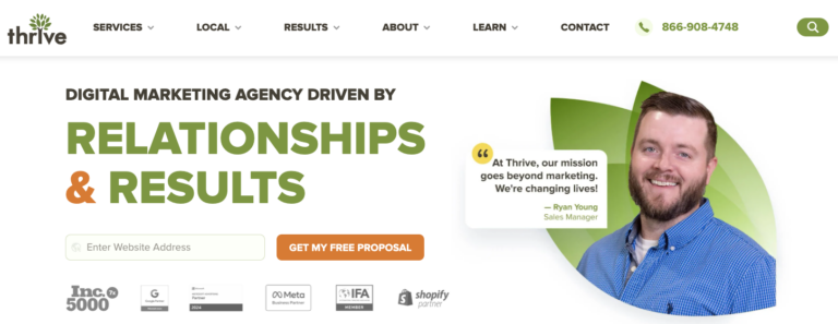 thrive agency homepage