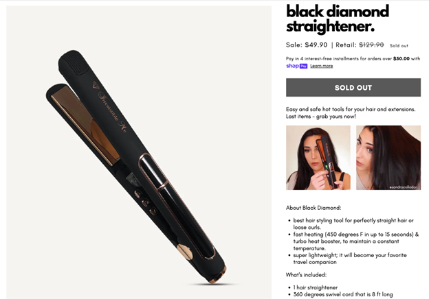 Irresistible Me hair straightener