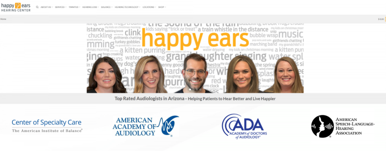 Happy Ears Hearing Center homepage