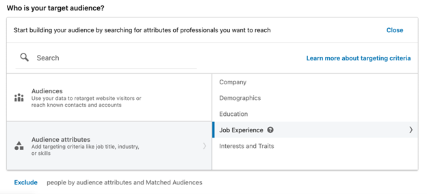 LinkedIn ad target audience