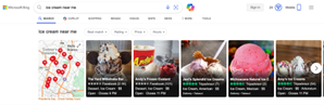 Bing places search engine results