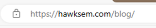 Address bar showing https://hawksem.com/blog