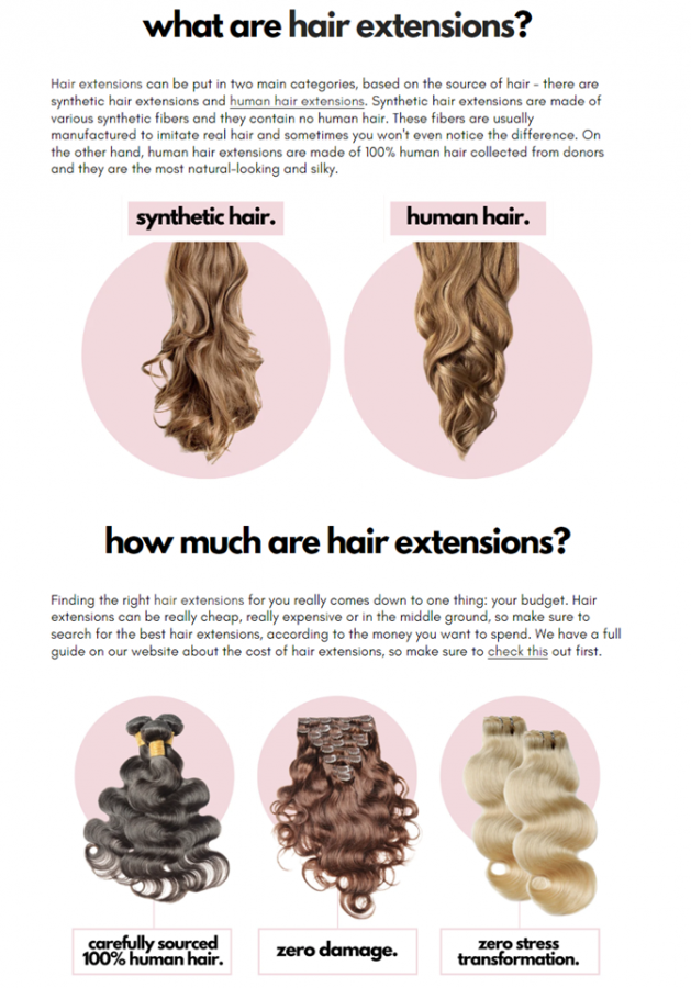 Guide to hair extensions on the www.irresistibleme.com website