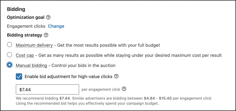 Cost cap bidding