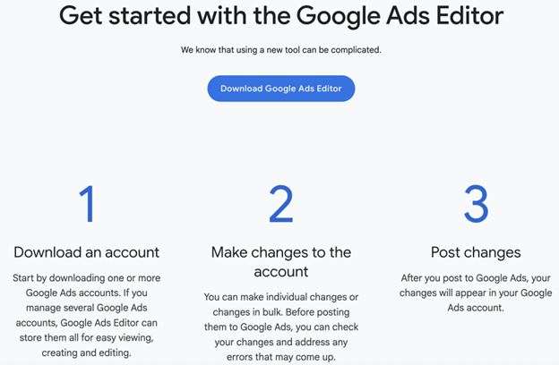 Google Ads Editor screenshot