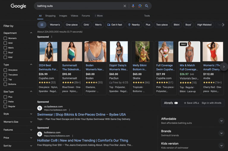 Google Shopping Ads example