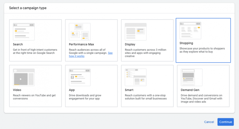 Google Shopping ad campaign