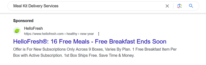 Meal kit delivery services